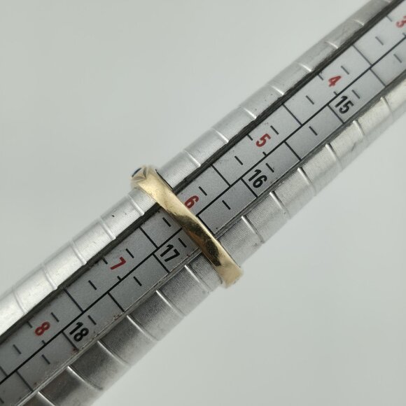 10k Yellow Gold Ring 9 Stones Rainbow Mothers Grandmother Mom Size 6 HOF Vintage - Picture 6 of 15